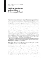Artificial Intelligence and Art History: A Necessary Debate?